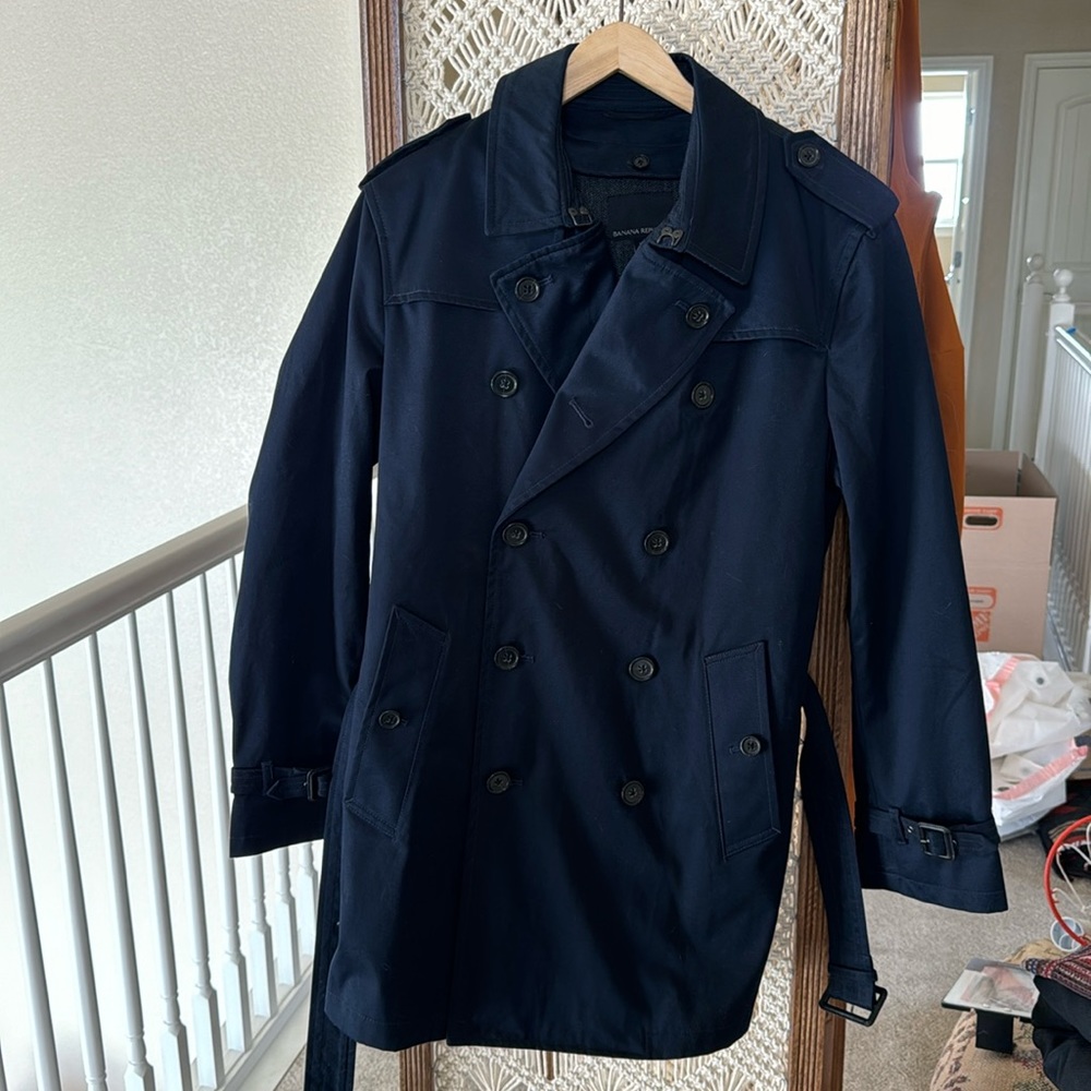 Banana Republic Navy Men’s Medium Trench Coat